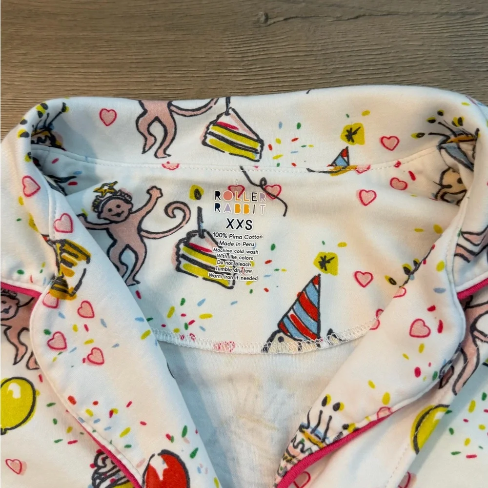 Roller Rabbit Birthday Bonanza Polo Pajamas Set XXS - Picture 8 of 8